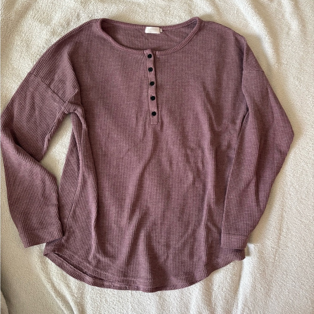 Purple long sleeve Henley